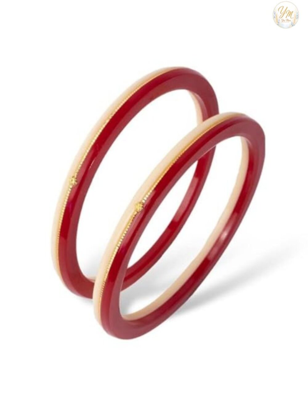 22K Yellow Gold Pola Bangle Set of 2 Women's Wedding Chooda with Purity
